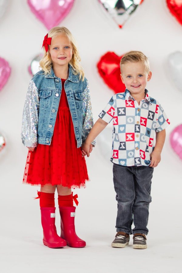 Mini Sequin Heart Denim Jacket - Image 7