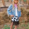 Cowgirl Lets Go Girls Silver Fringe Denim Jacket - Image 13