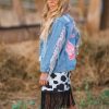 Cowgirl Lets Go Girls Silver Fringe Denim Jacket - Image 6