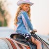 Cowgirl Lets Go Girls Silver Fringe Denim Jacket - Image 18