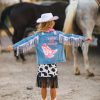 Cowgirl Lets Go Girls Silver Fringe Denim Jacket - Image 15