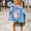 Cowgirl Lets Go Girls Silver Fringe Denim Jacket - Image 21